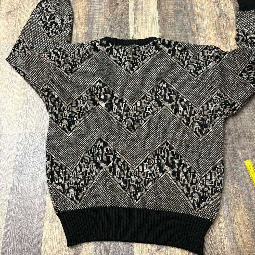 Vintage Abstract Pullover Sweater Size L Black - Picture 6 of 6